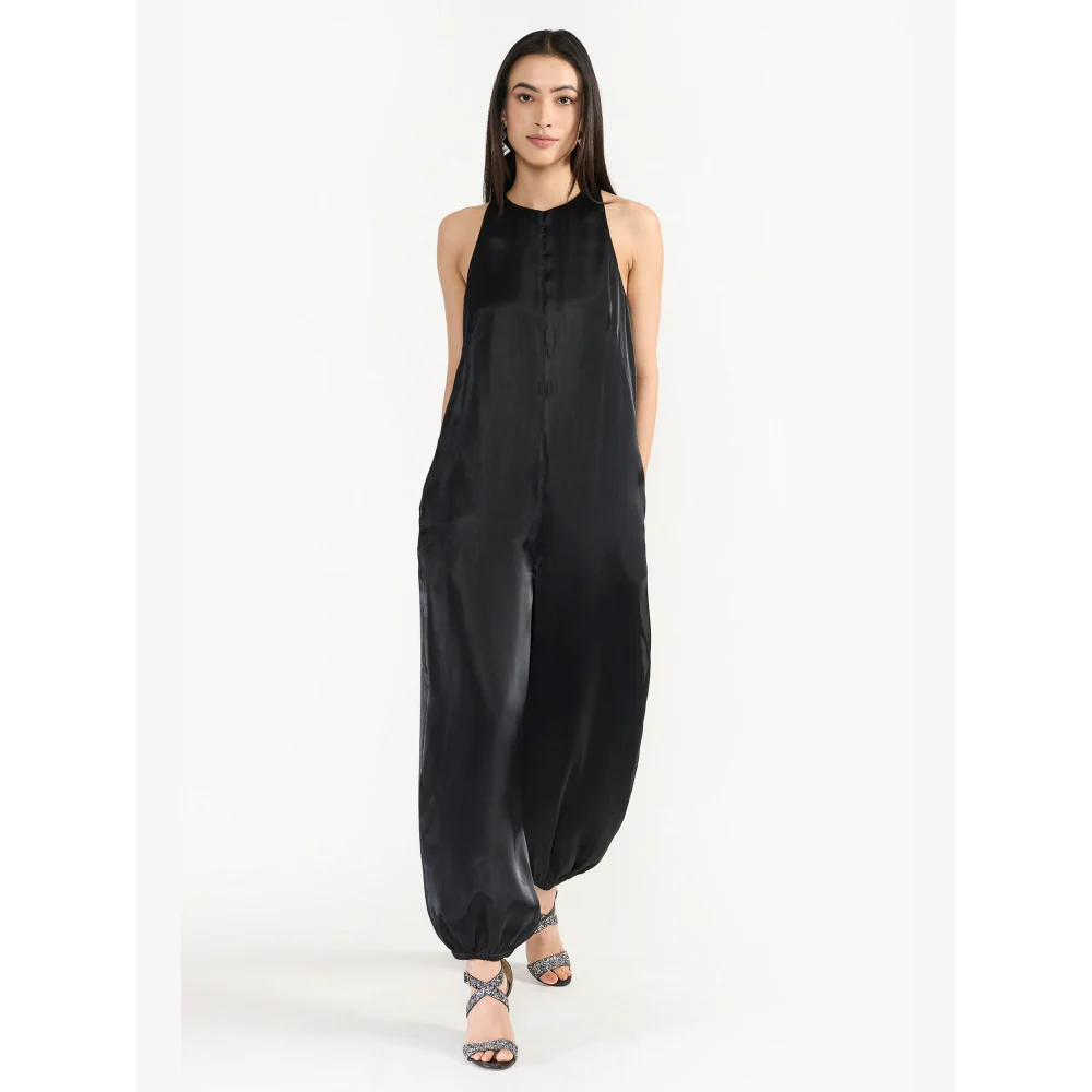 Perona Kendra Black Silk Jumpsuits - Image 4