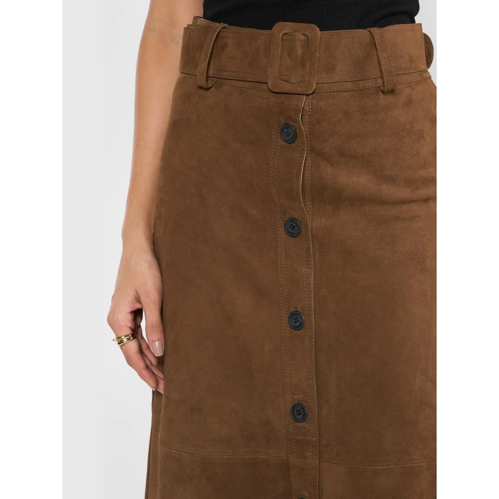 Perona Serena Brown A Line Skirt with Belt - Image 3