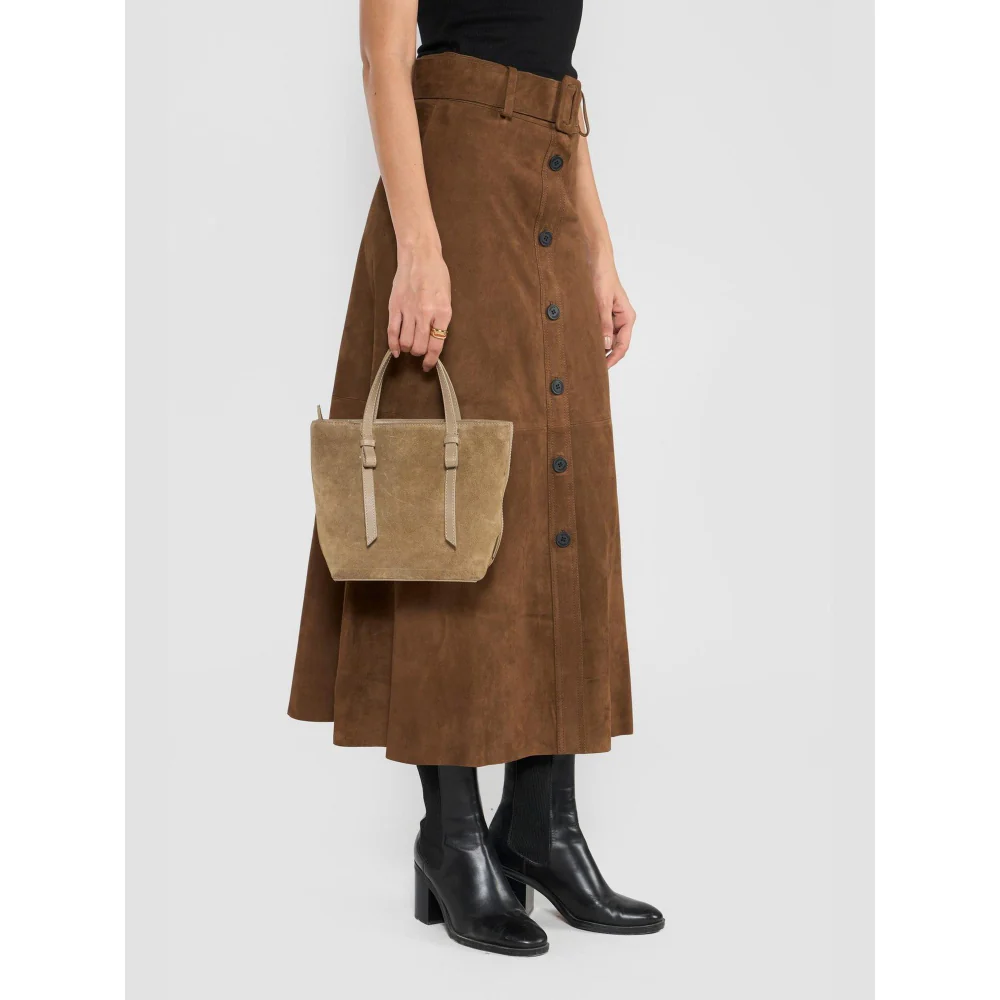 Perona Serena Brown A Line Skirt with Belt - Image 5