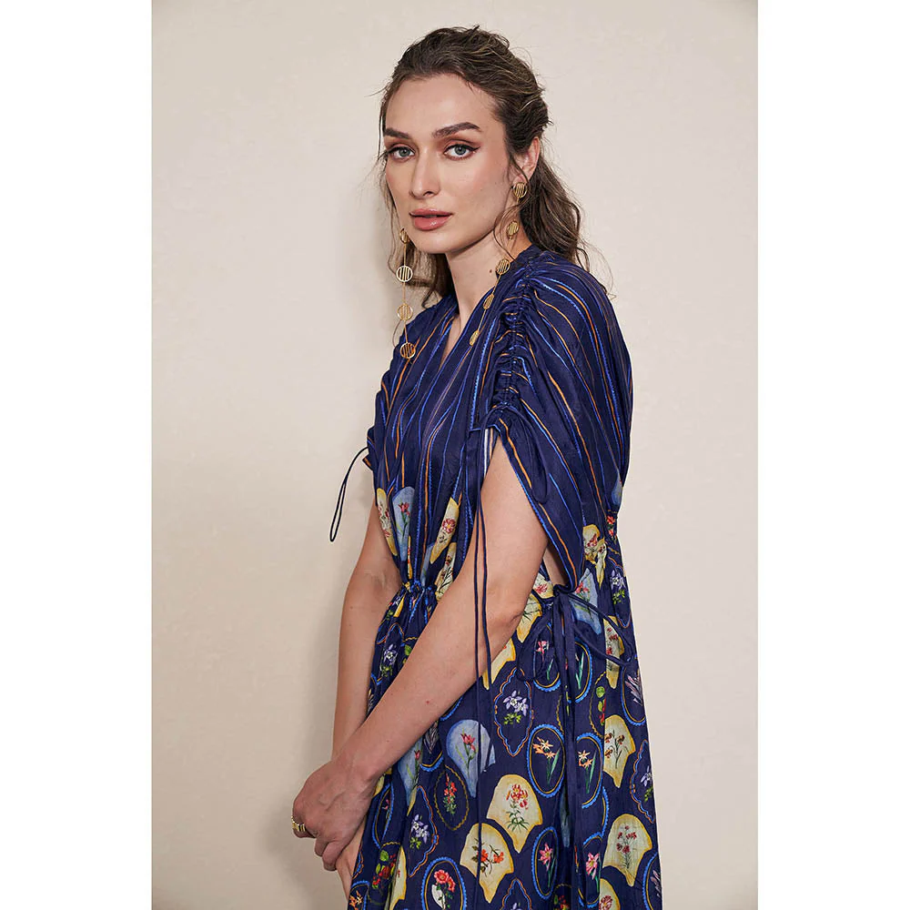 Pozruh By Aiman Mynah Navy Blue Maxi Dress - Image 2