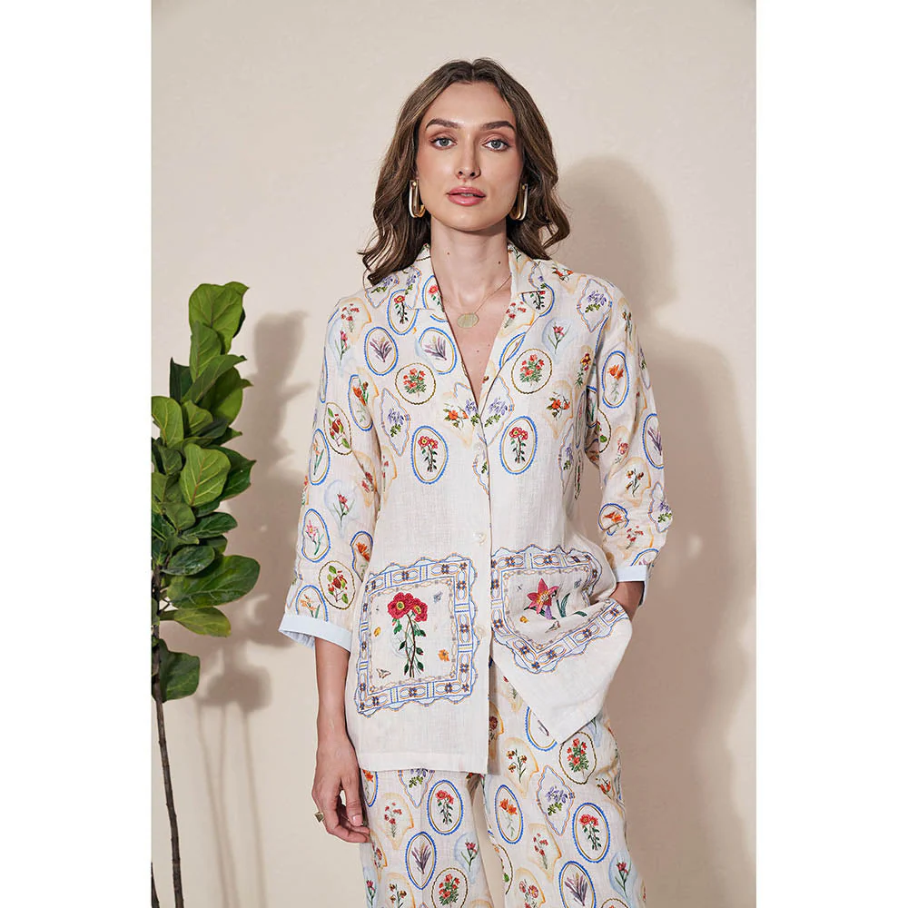 Pozruh By Aiman Nigel Off White Printed Jacket - Image 6