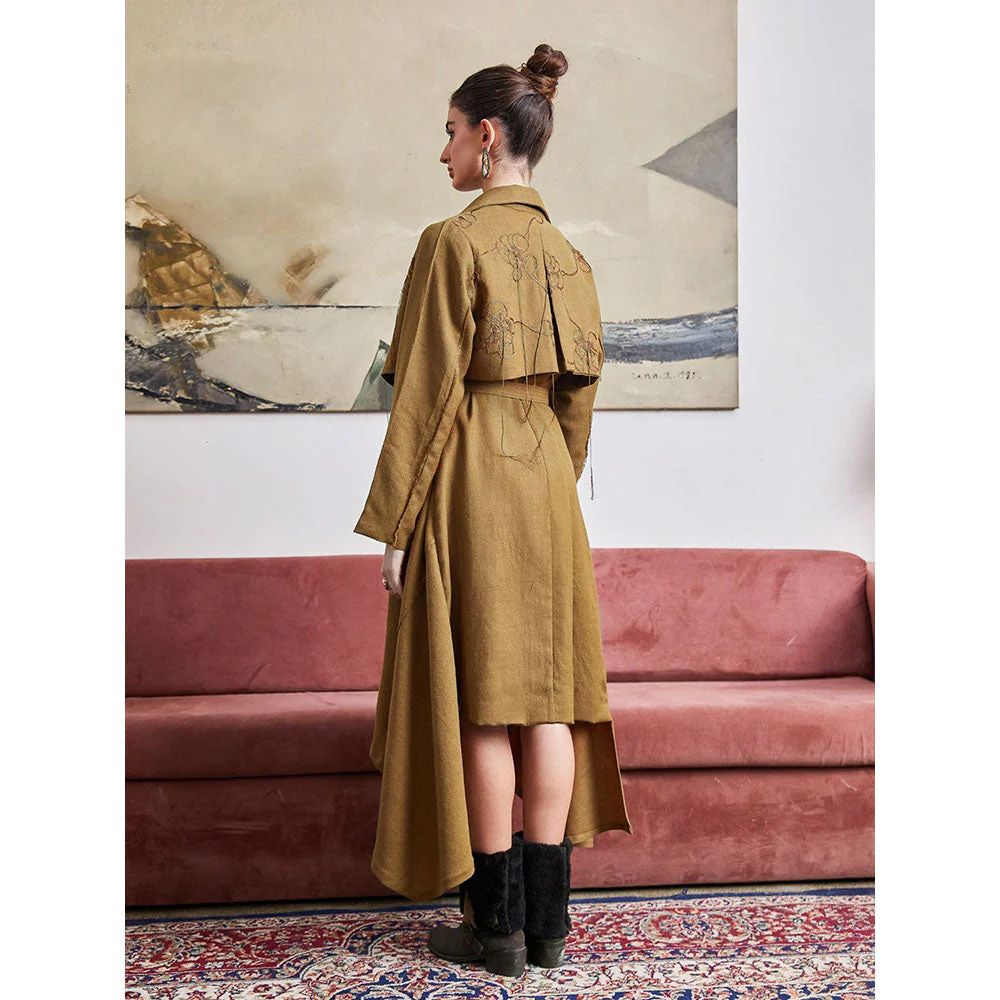 Pozruh By Aiman Phoenix Brown Crop Jacket - Image 4