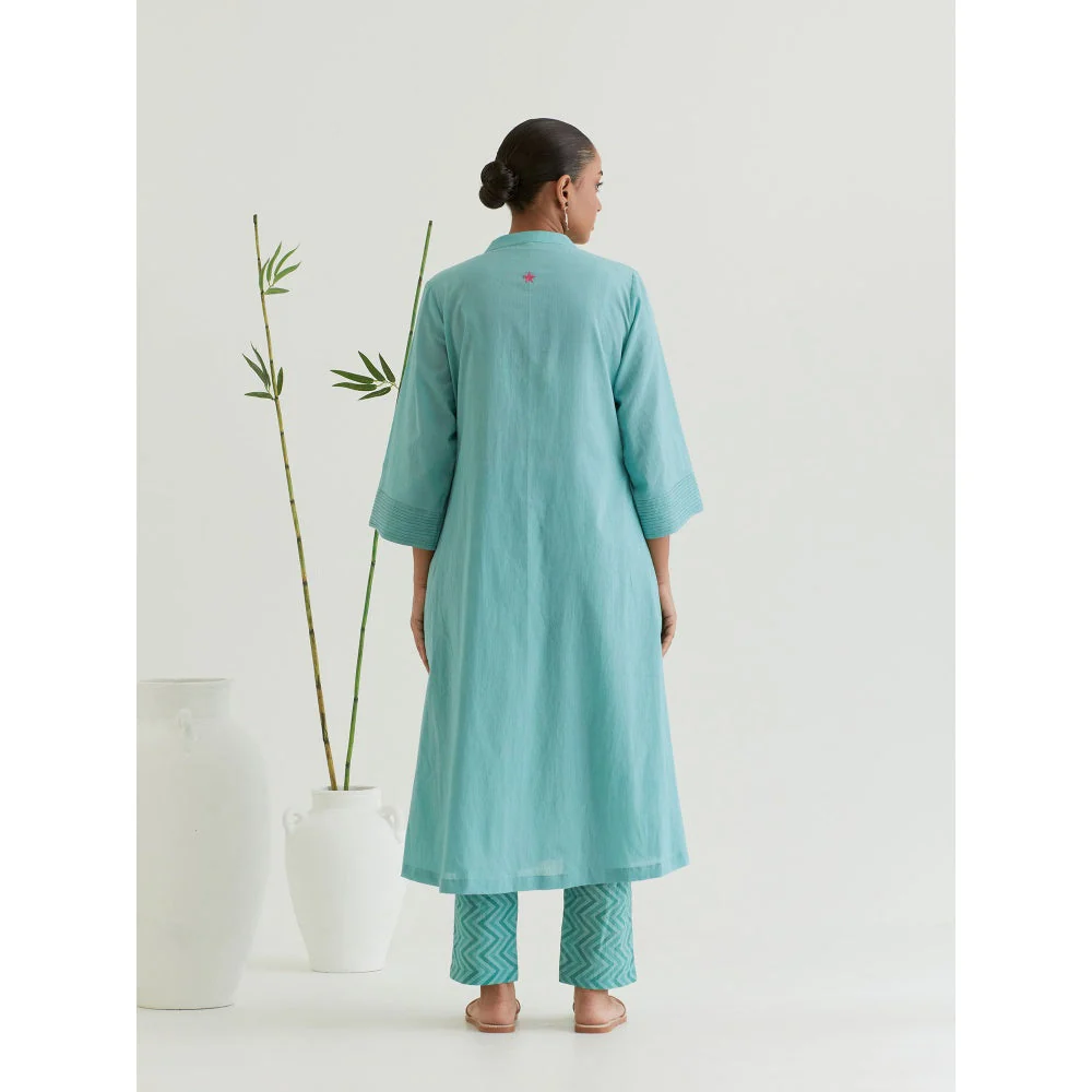 Priya Chaudhary Sea Green Pleated Kurta - Image 2