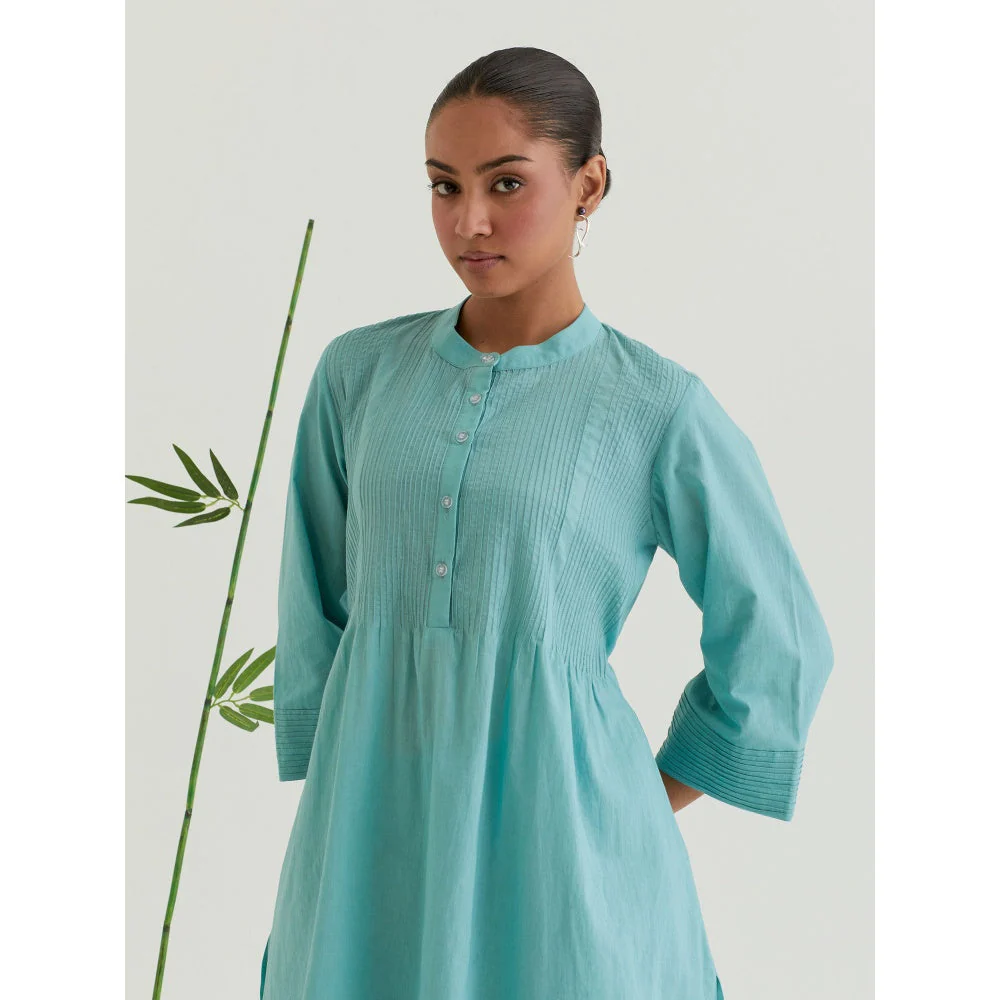 Priya Chaudhary Sea Green Pleated Kurta - Image 4