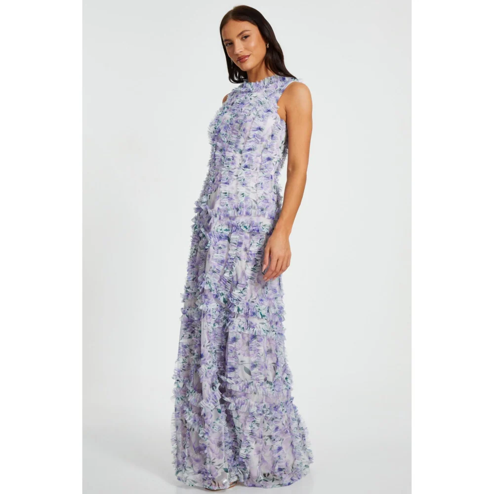 Quiz Clothing Women Lavender Polyester Floral Dress - Image 2
