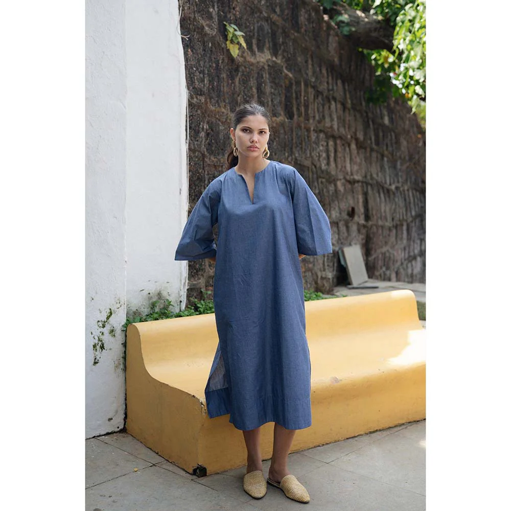 Raas Life Blue Soriee Solid Dress - Image 2
