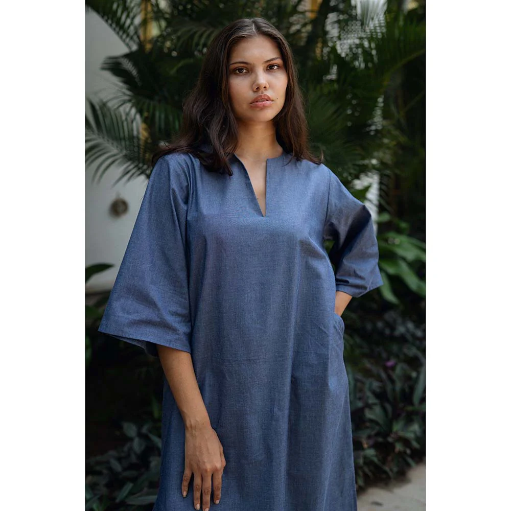 Raas Life Blue Soriee Solid Dress - Image 3
