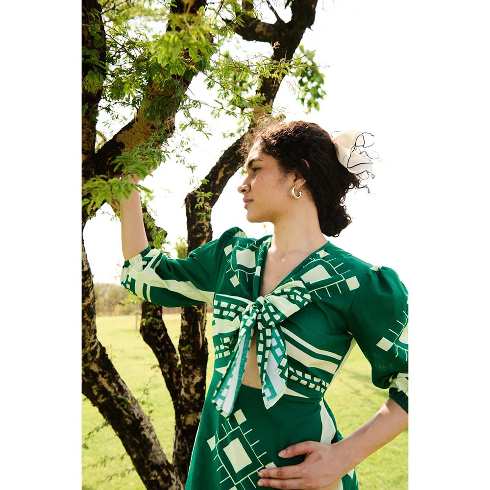 Raas Life Green Dahlia Printed Dress - Image 7