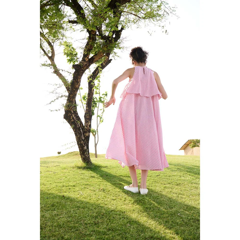 Raas Life Pink Camellia Stripes Dress - Image 2