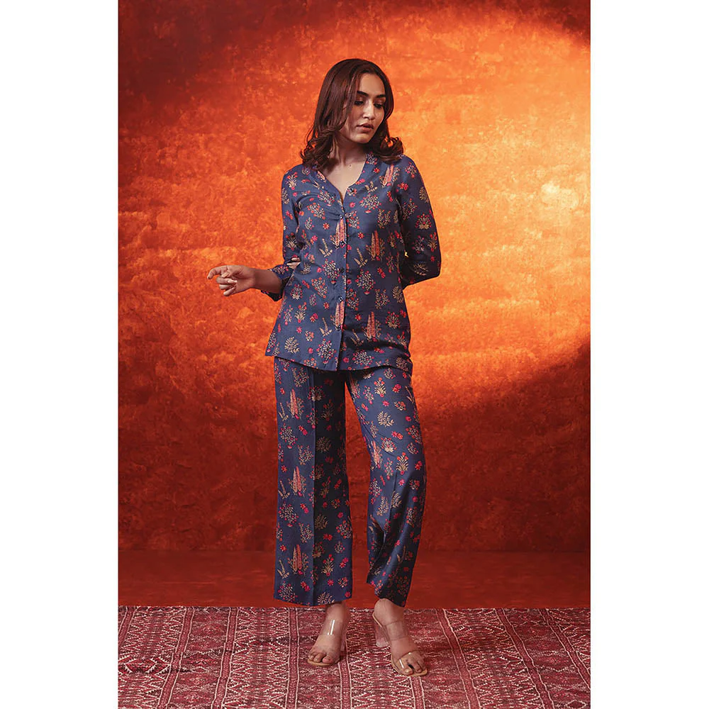 RITIKA GUPTA Blue Printed Co-Ord - Image 4