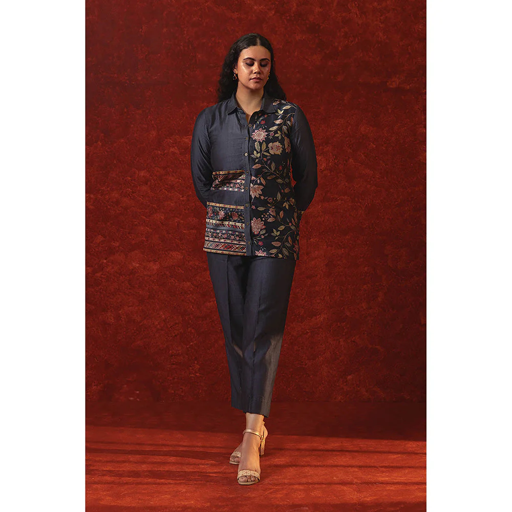 RITIKA GUPTA Navy Blue Printed Co-Ord Set - Image 2