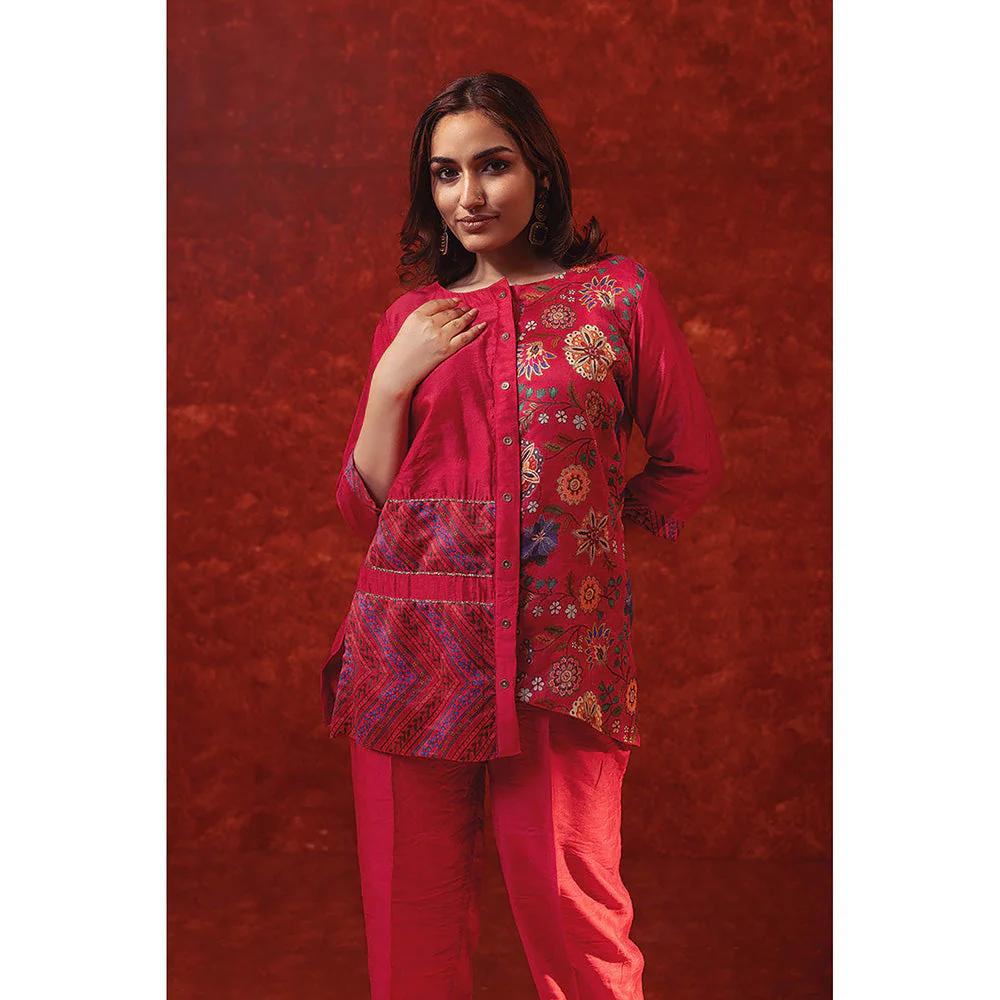 RITIKA GUPTA Red Printed Co-Ord Set - Image 3