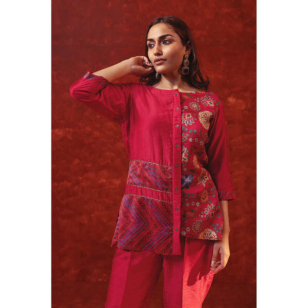 RITIKA GUPTA Red Printed Co-Ord Set - Image 4