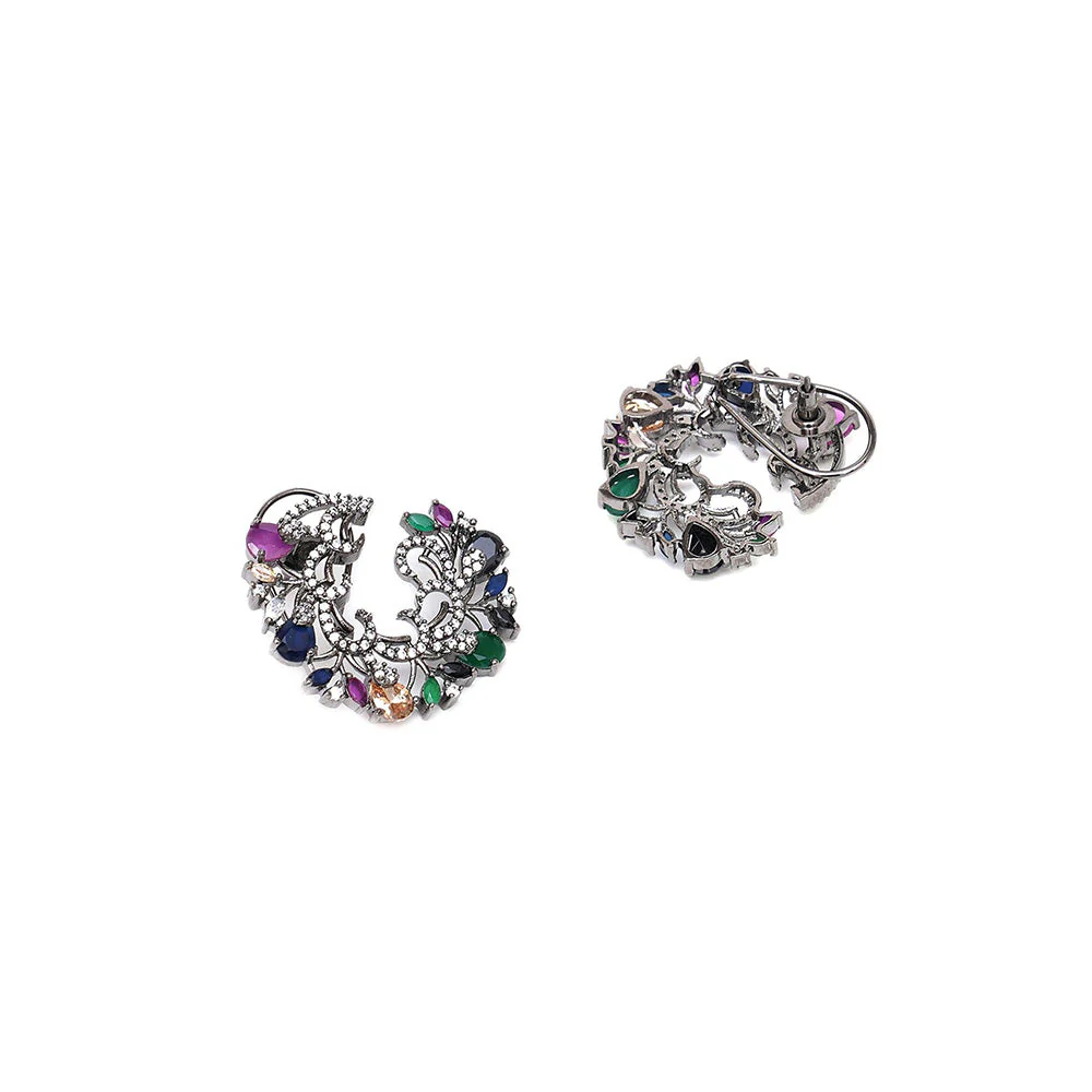 Ritu Singh Multi Flower Oversized Stud Earrings - Image 2