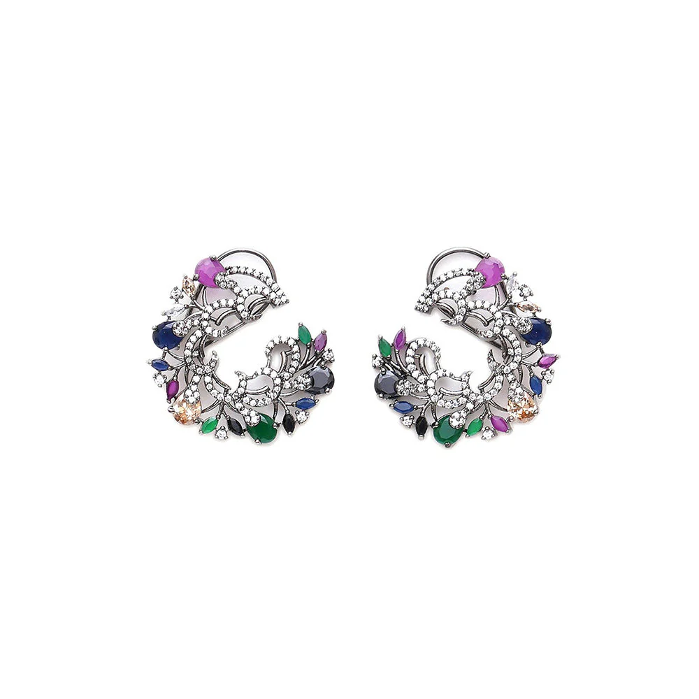 Ritu Singh Multi Flower Oversized Stud Earrings - Image 3