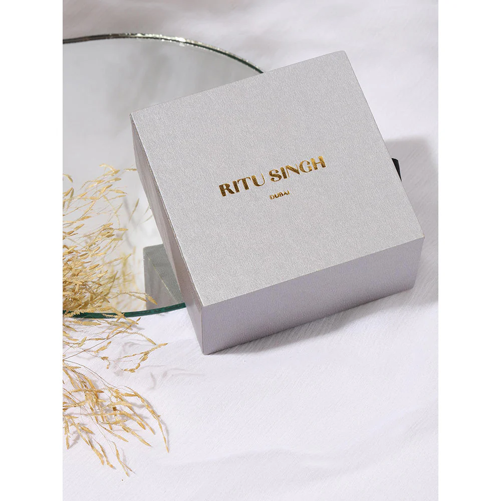 Ritu Singh White Contemporary Studs Earrings - Image 5