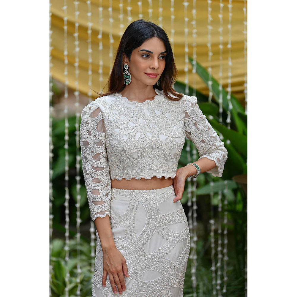 Rococo Noor Top and Skirt - White (Set of 3) - Image 3