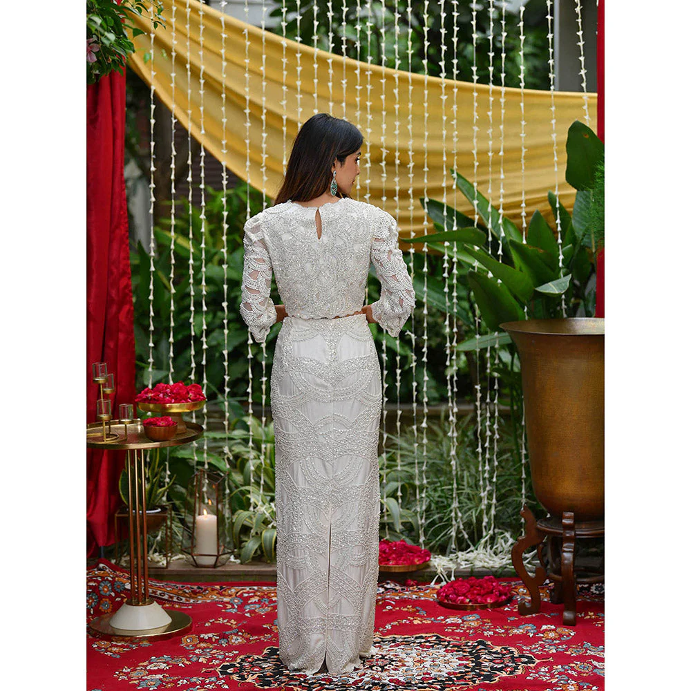Rococo Noor Top and Skirt - White (Set of 3) - Image 4