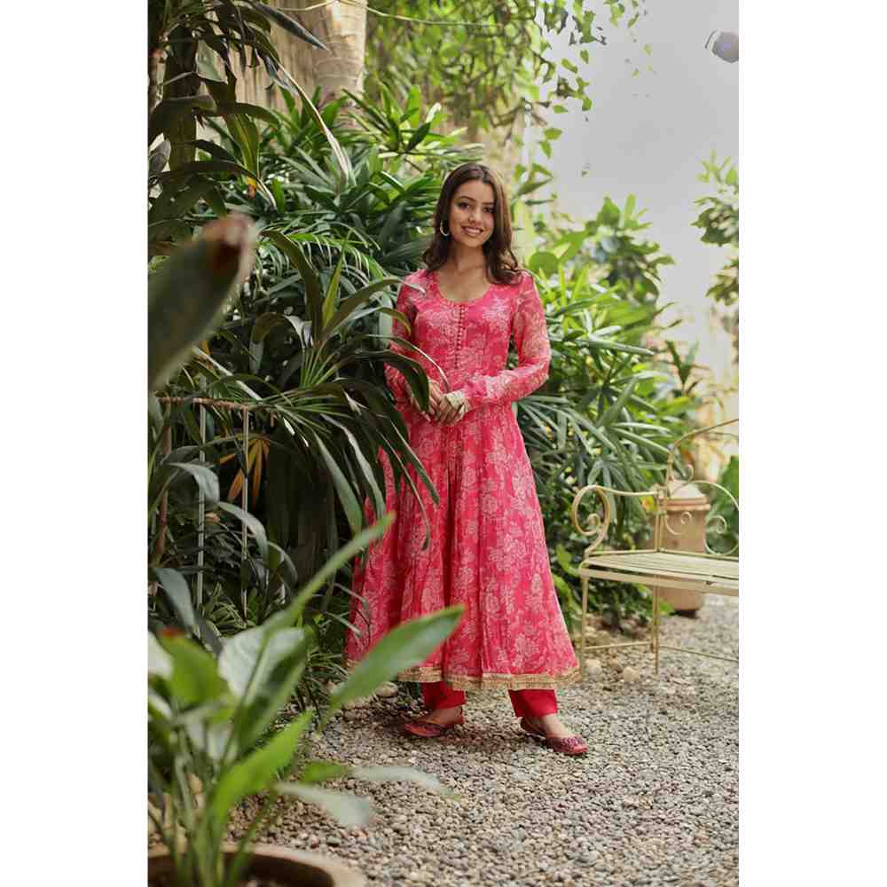 Roze Ahana Anarkali (Set of 3) - Image 3