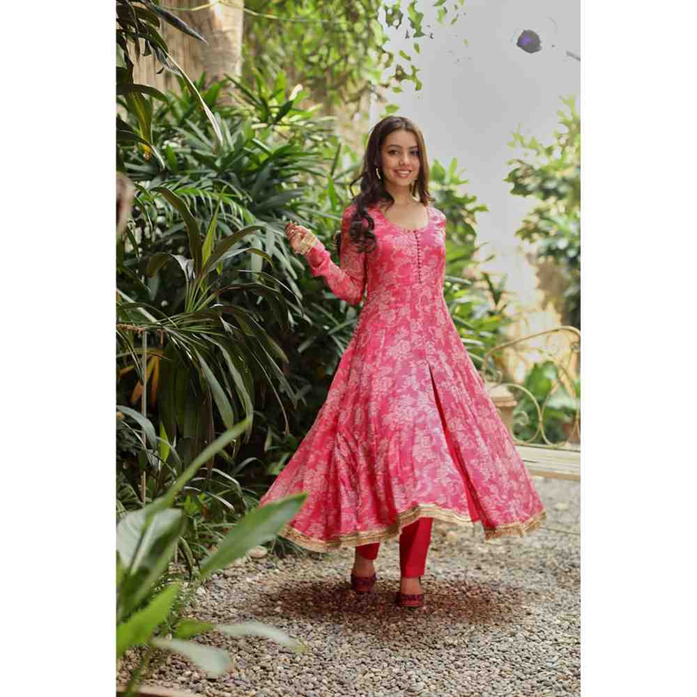 Roze Ahana Anarkali (Set of 3) - Image 4