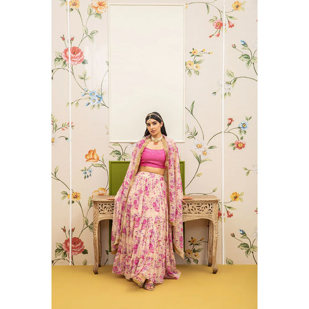 Roze Gulnar Lehenga (Set of 3) - Image 3