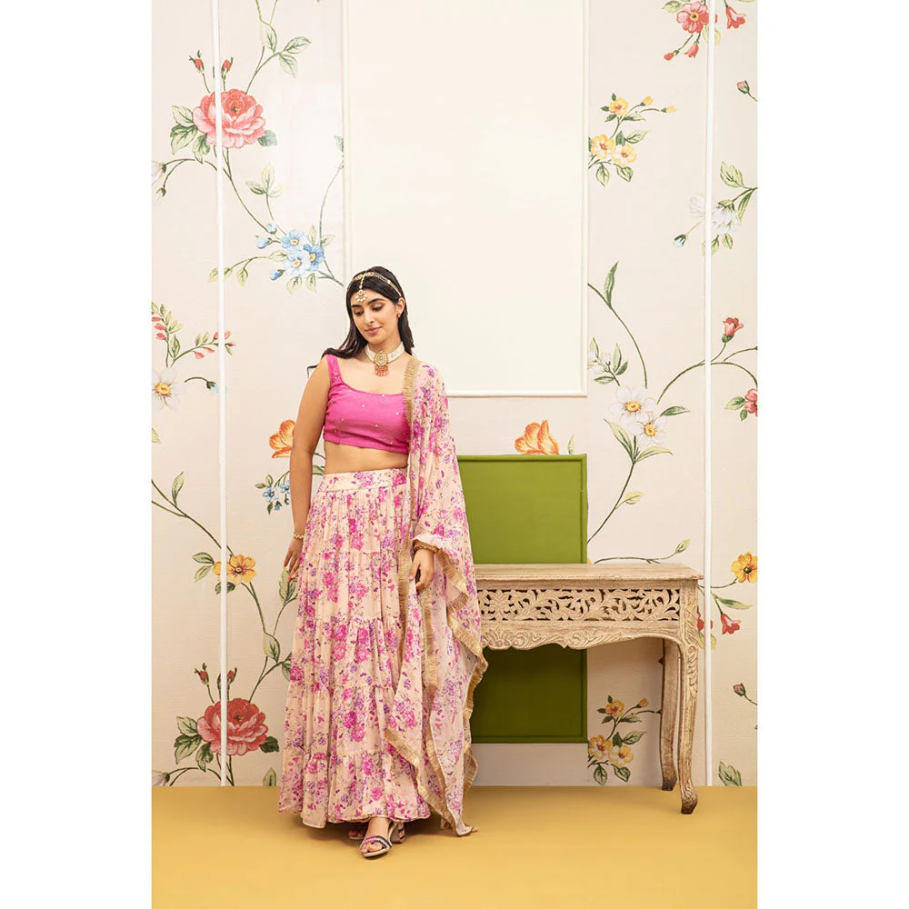 Roze Gulnar Lehenga (Set of 3) - Image 4