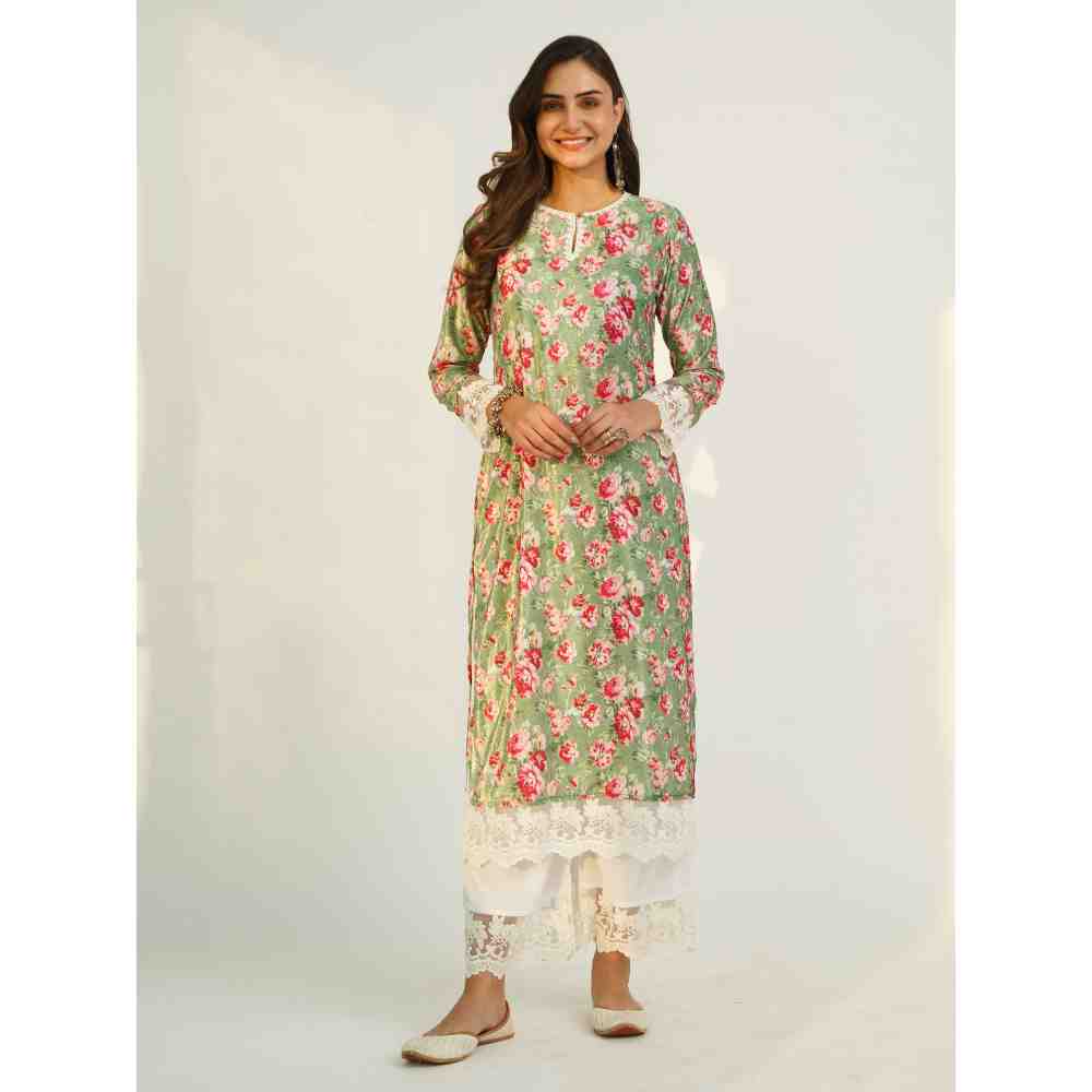 Roze Hayat Velvet Kurta - Image 2
