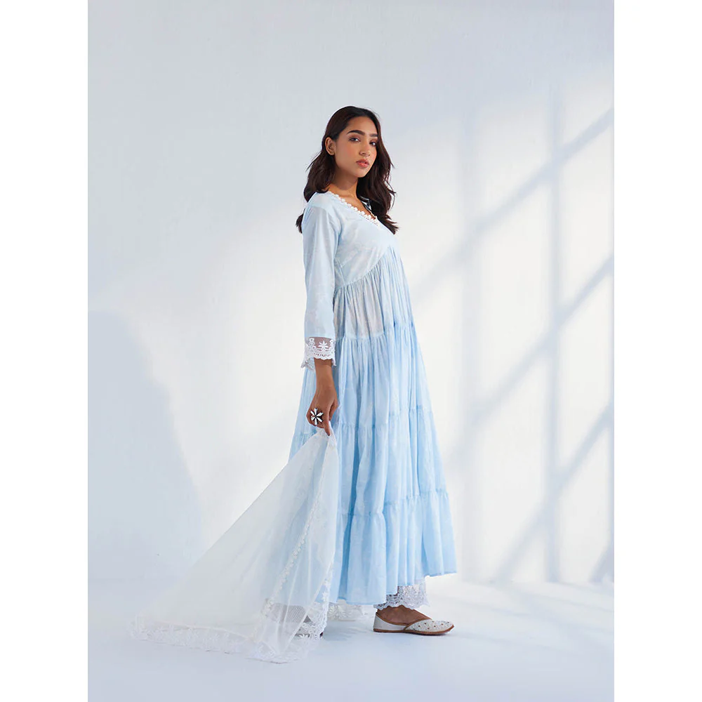 Roze Laila White Dupatta - Image 4