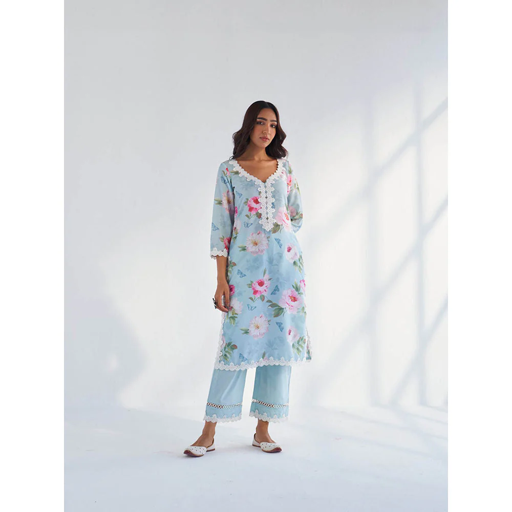 Roze Mariam Kurta with Pant & Dupatta (Set of 3) - Image 5