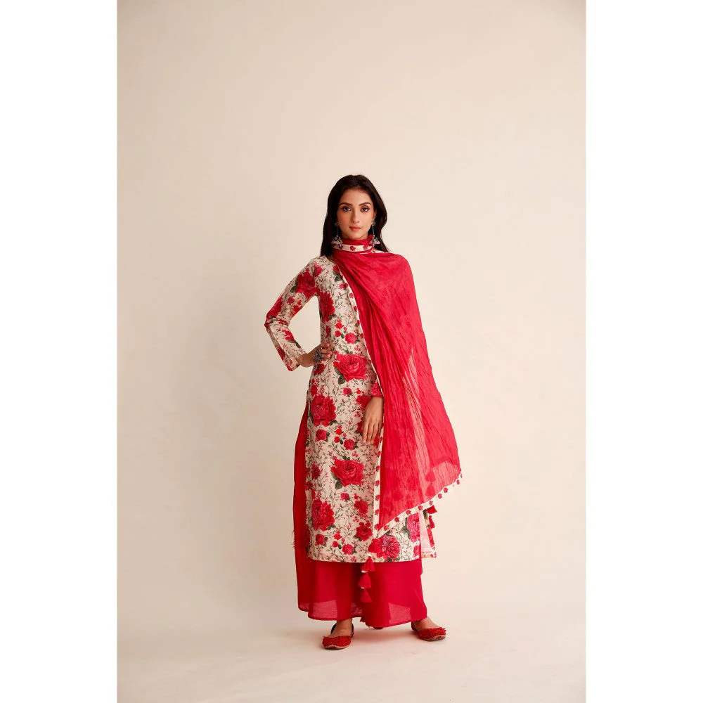 Roze Roshan Chanderi Kurta (Set of 3)