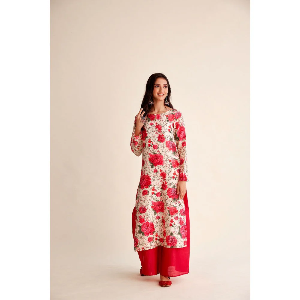 Roze Roshan Chanderi Kurta (Set of 3) - Image 5