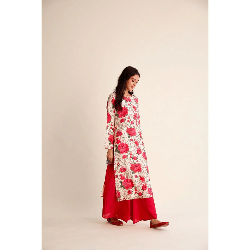 Roze Roshan Chanderi Kurta (Set of 3) - Image 6