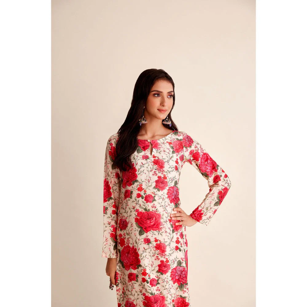 Roze Roshan Chanderi Kurta (Set of 3) - Image 7