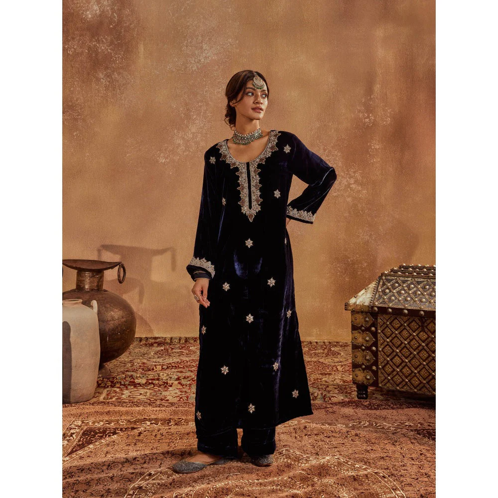 Roze Rubina Blue Kurta with Pant & Dupatta (Set of 3) - Image 3