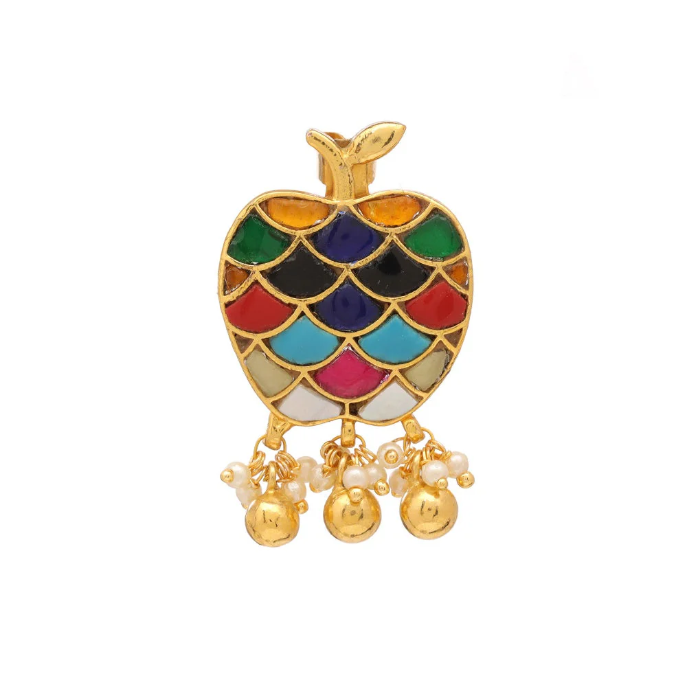 Ruby Raang Studio Apple Multi Stone Brooch - Image 4