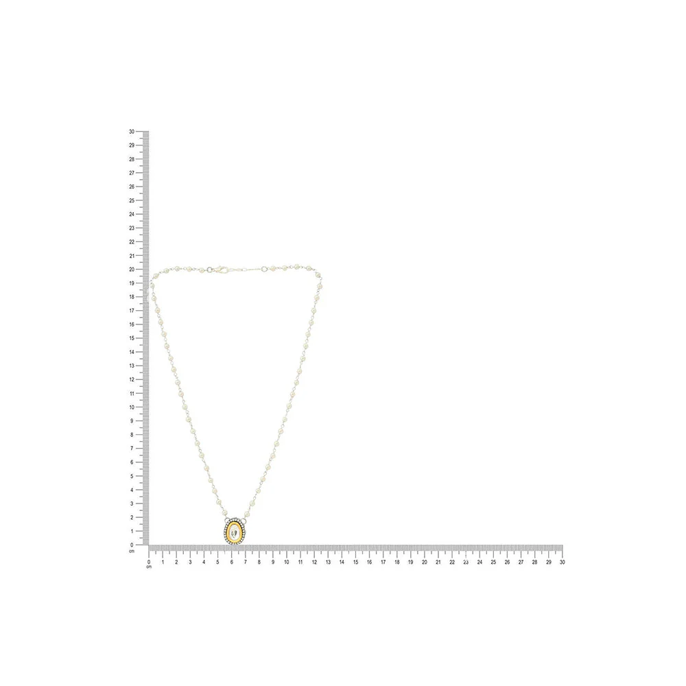 Ruby Raang Studio Beaded Kundan Necklace -White - Image 4