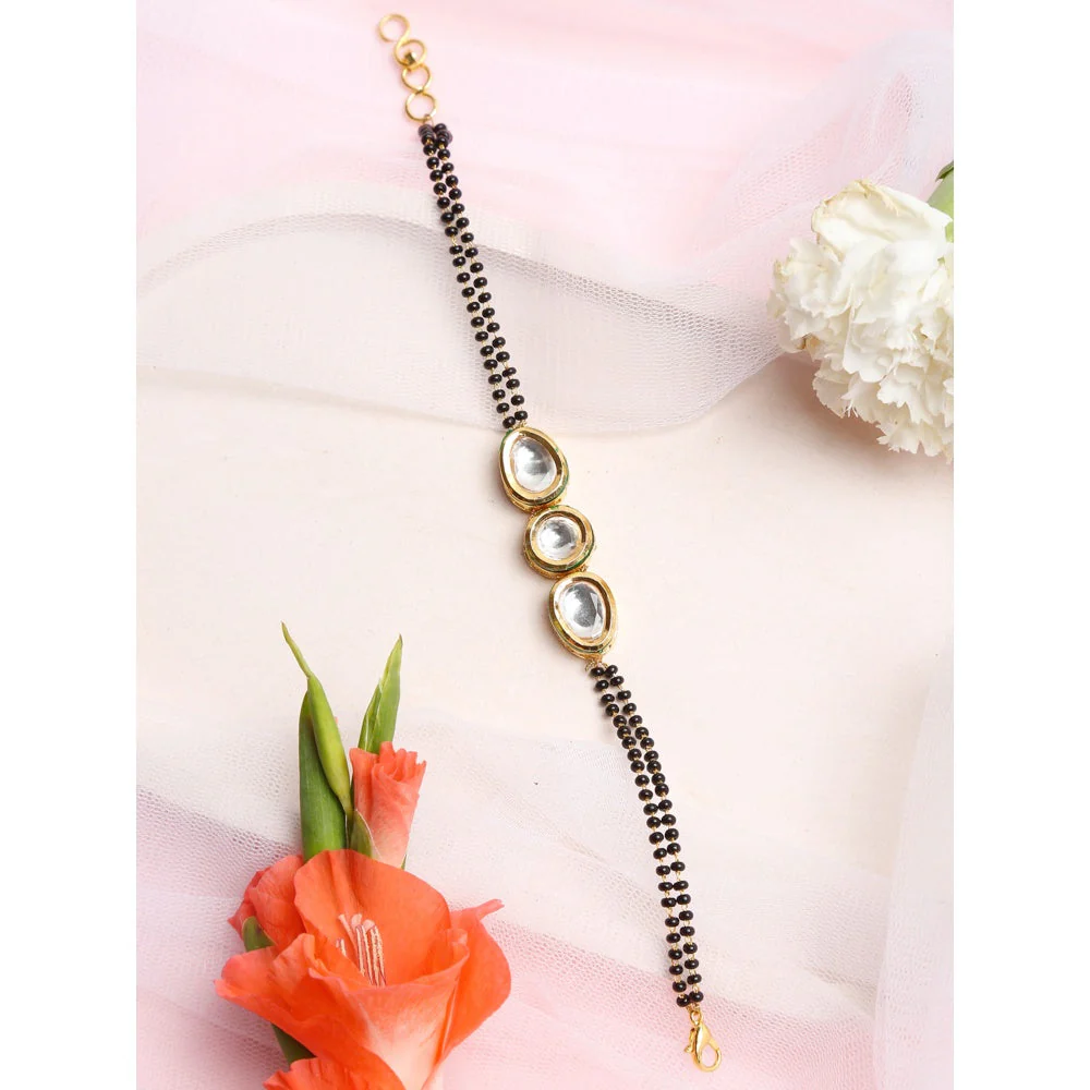 RUBY RAANG STUDIO Dusk Dew Kundan Bracelet Mangalsutra - Image 2