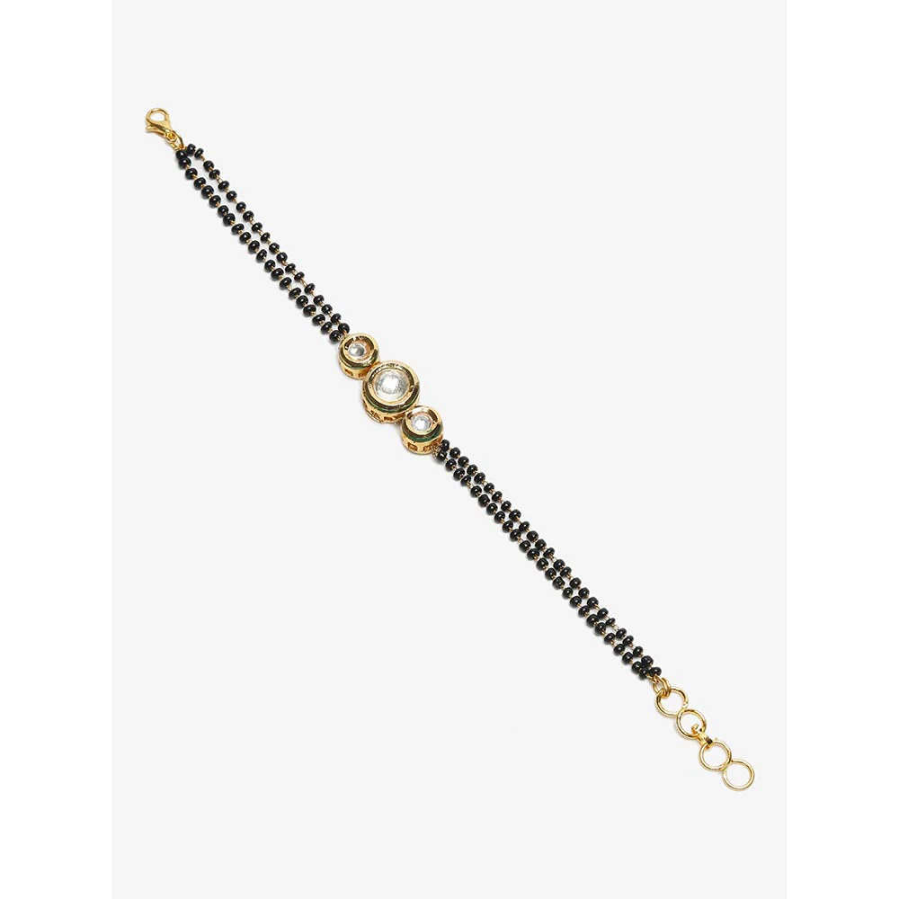 RUBY RAANG STUDIO Dusk Dew Kundan Bracelet Mangalsutra - Image 5