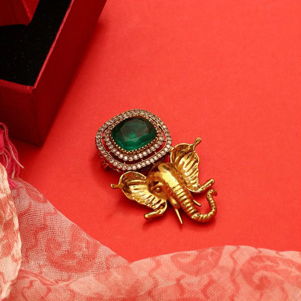Ruby Raang Studio Ganesha Imprint Brooch - Image 2