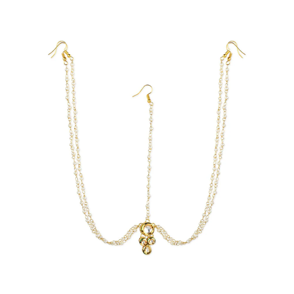 Ruby Raang Studio Gold Plated Kundan Mathapatti - Image 4