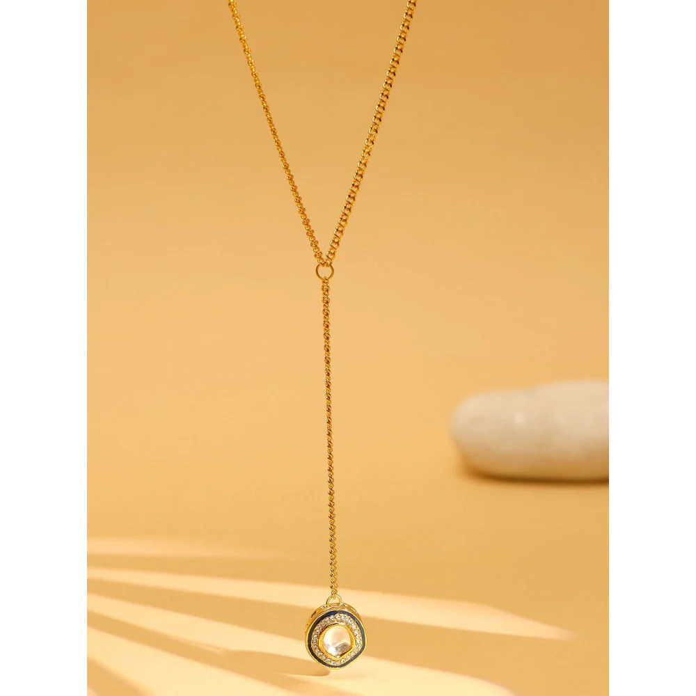 Ruby Raang Studio Gold Plated Kundan Necklace -Multi-Color