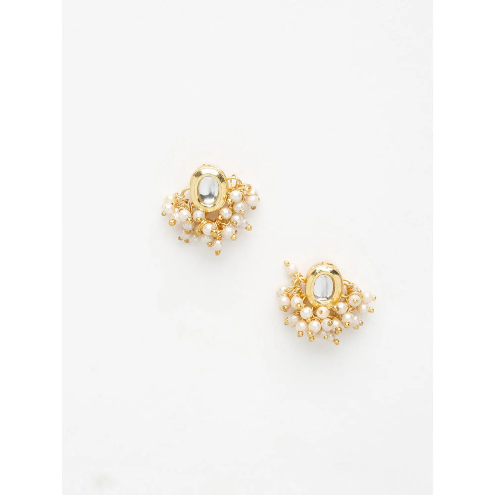 RUBY RAANG STUDIO Gold-Toned Contemporary Studs Earrings - Image 3