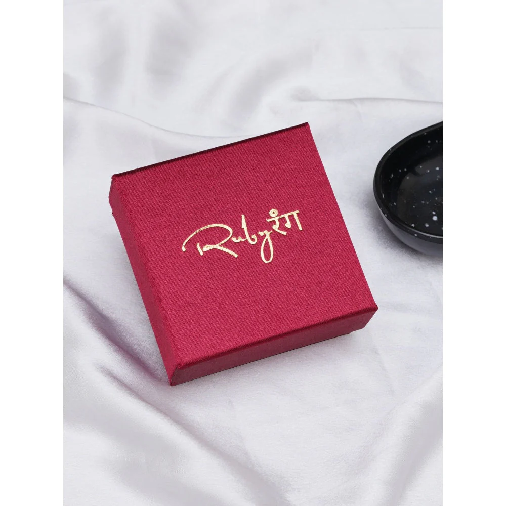 Ruby Raang Studio Golden Lightweight Dangler Earrings - Image 5