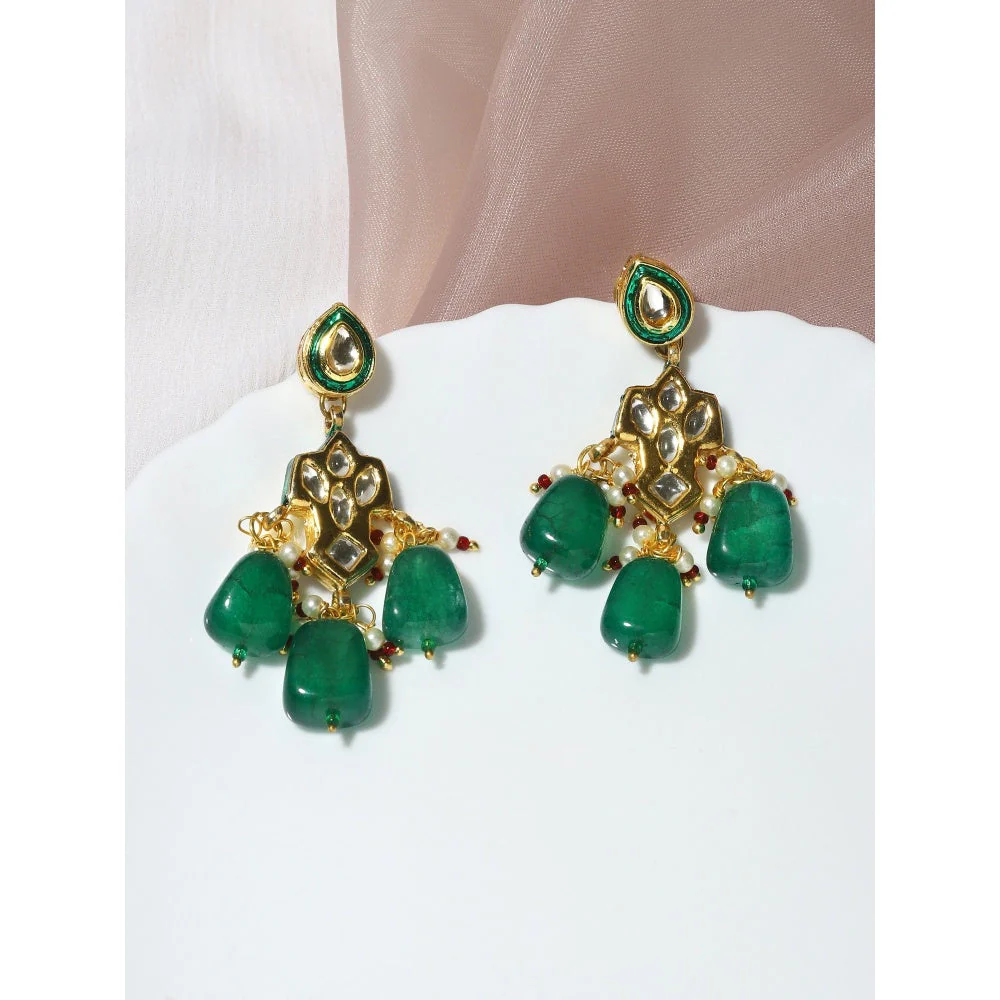 Ruby Raang Studio Green Drop Earrings - Image 4