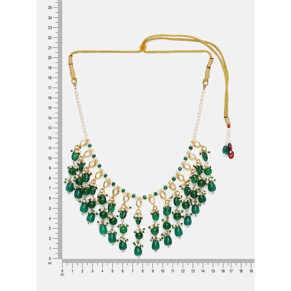 Ruby Raang Studio Kundan and Emerald Collar Necklace - Image 6