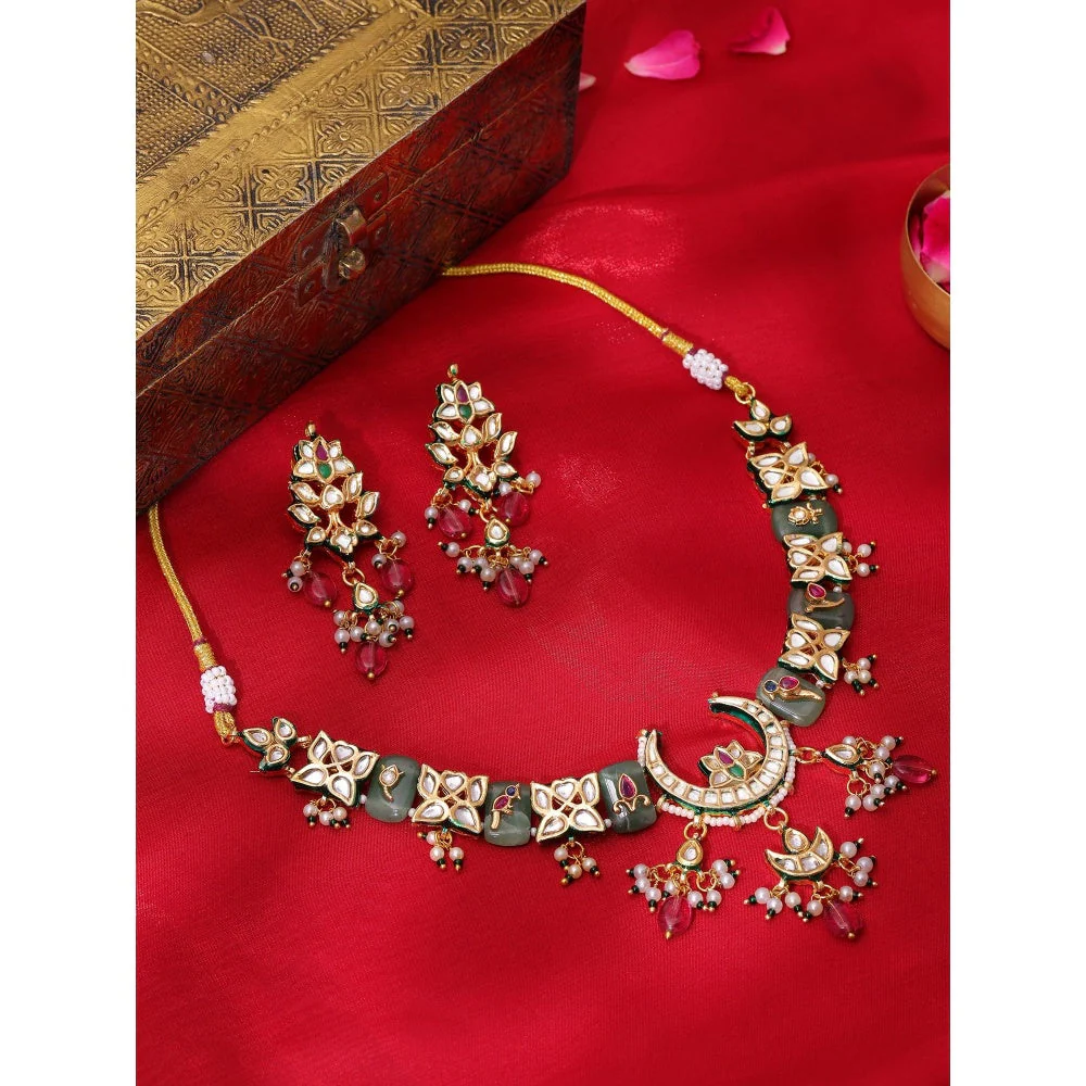 Ruby Raang Studio Kundan and Stonework Jewellery Set - Image 2