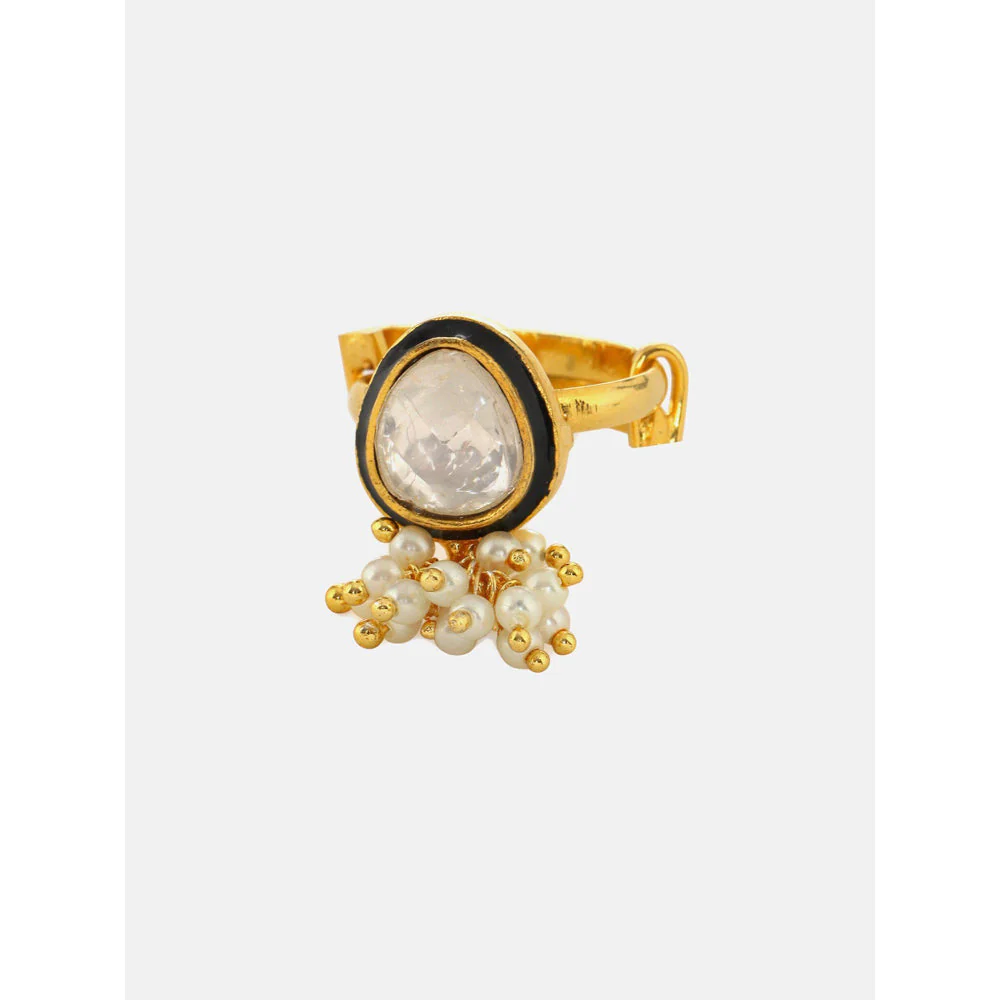 Ruby Raang Studio Kundan Ring With Pearls - Image 5