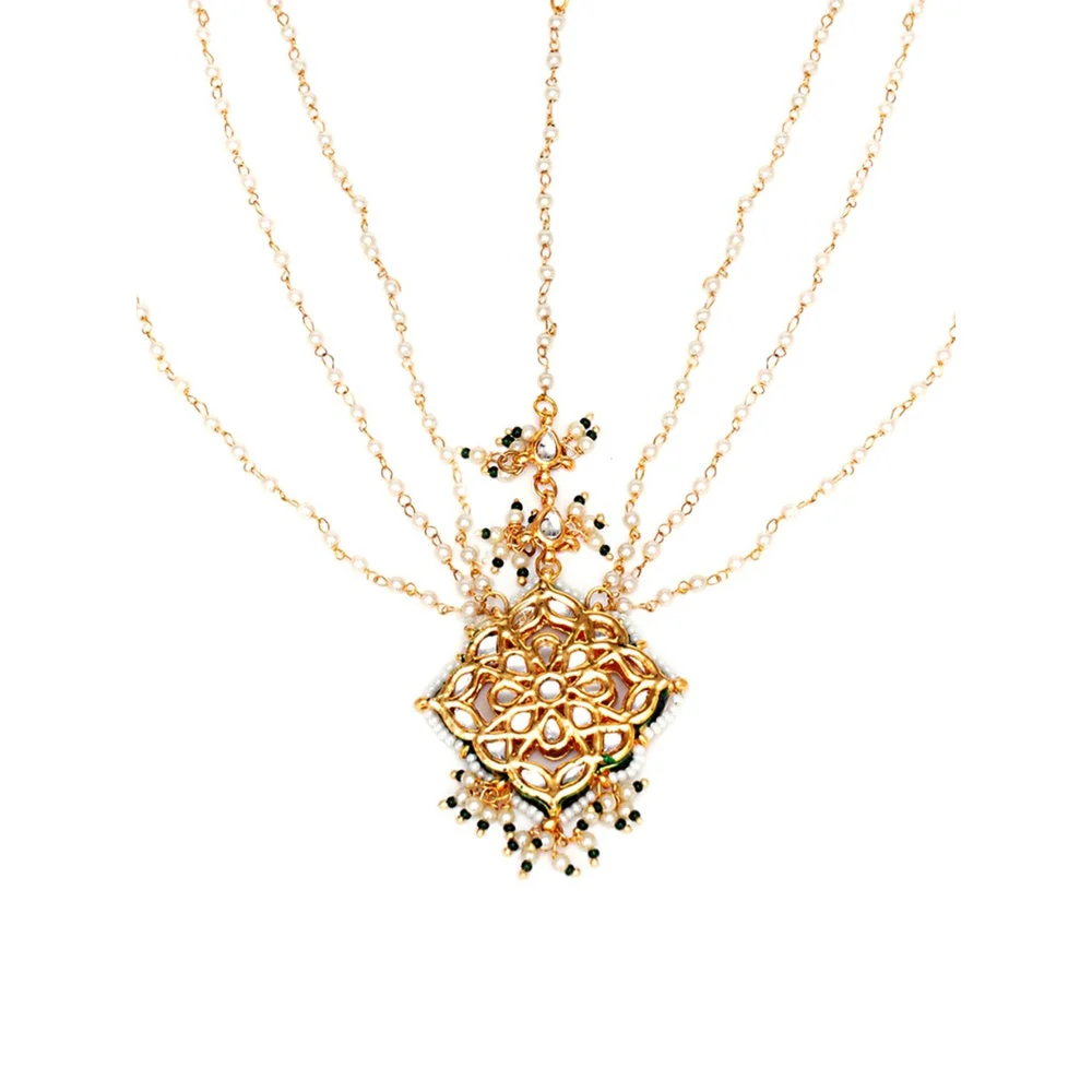 Ruby Raang Studio Layered Pearl Matha Patti - Image 2