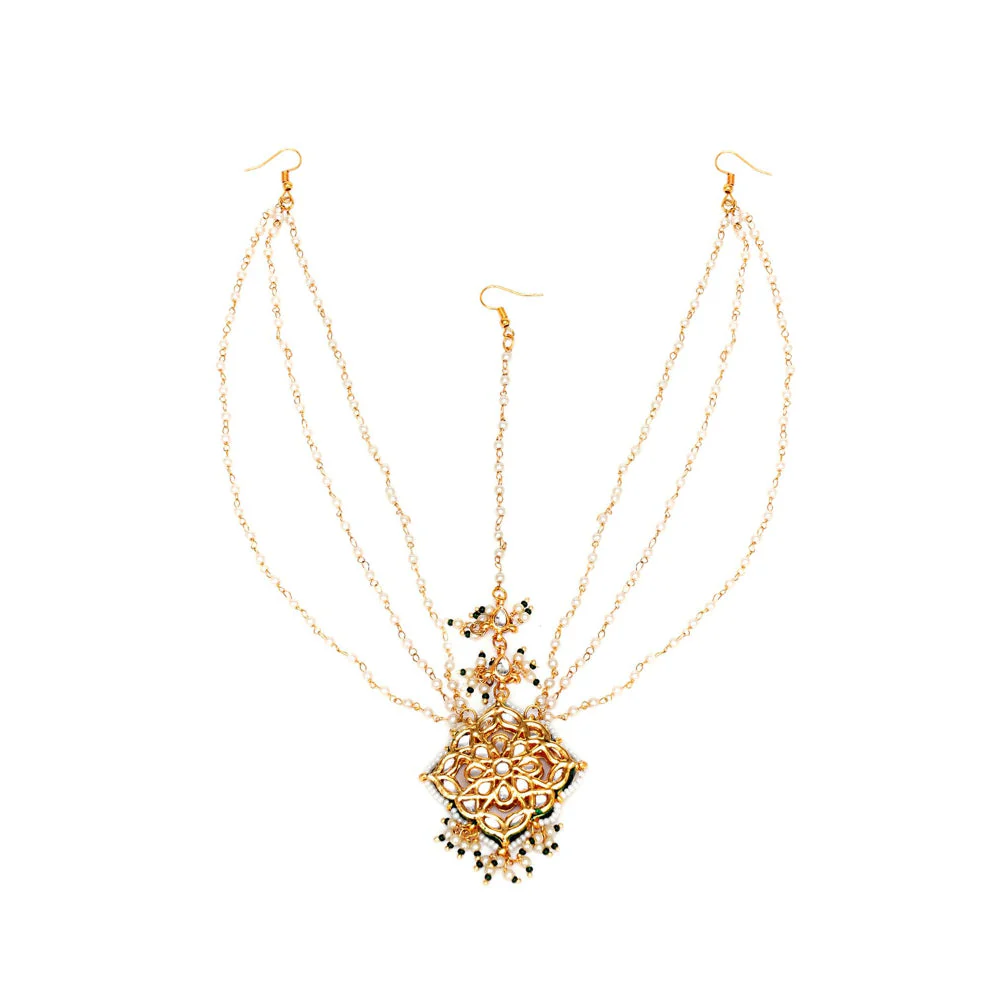 Ruby Raang Studio Layered Pearl Matha Patti - Image 5