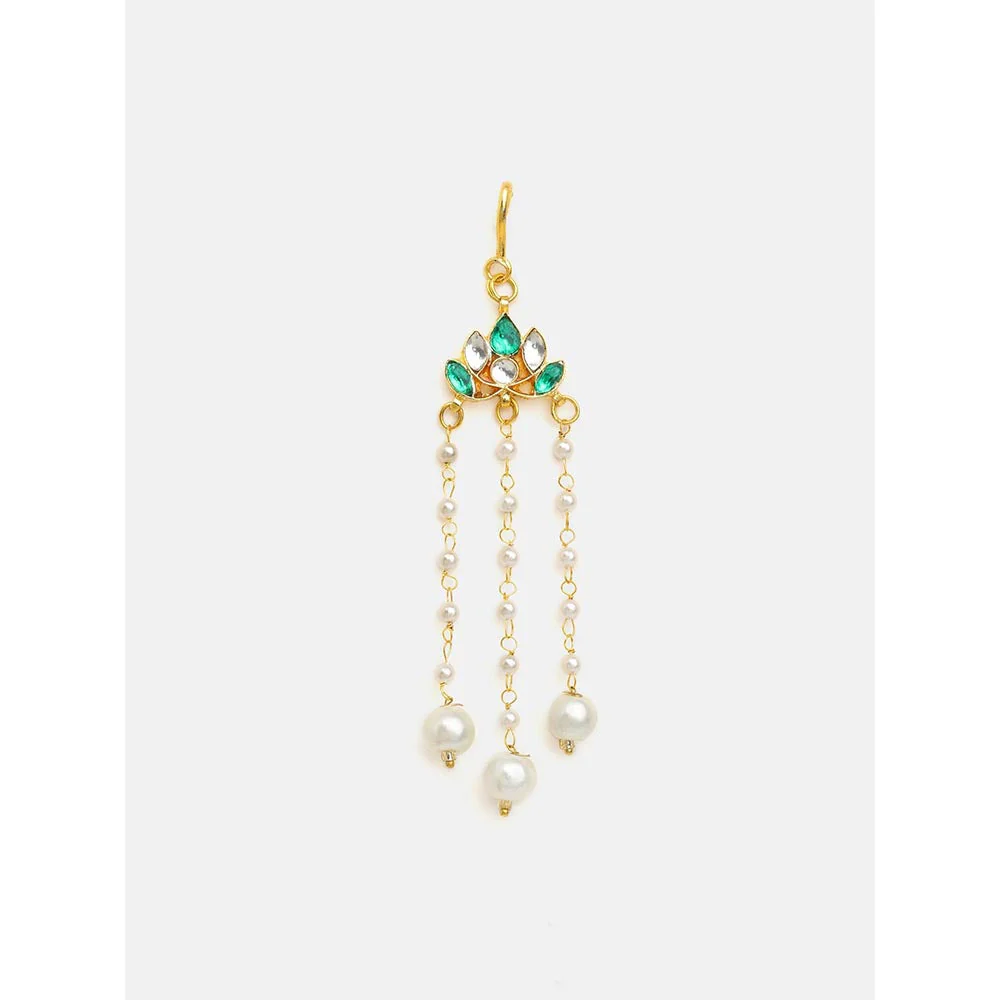 Ruby Raang Studio Lotus Drop Hanging Hair Pin - Image 3